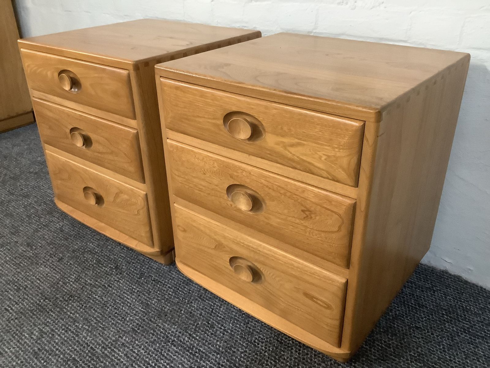 Matching Pair Of Ercol Windsor Bedside Chests. photo vintage