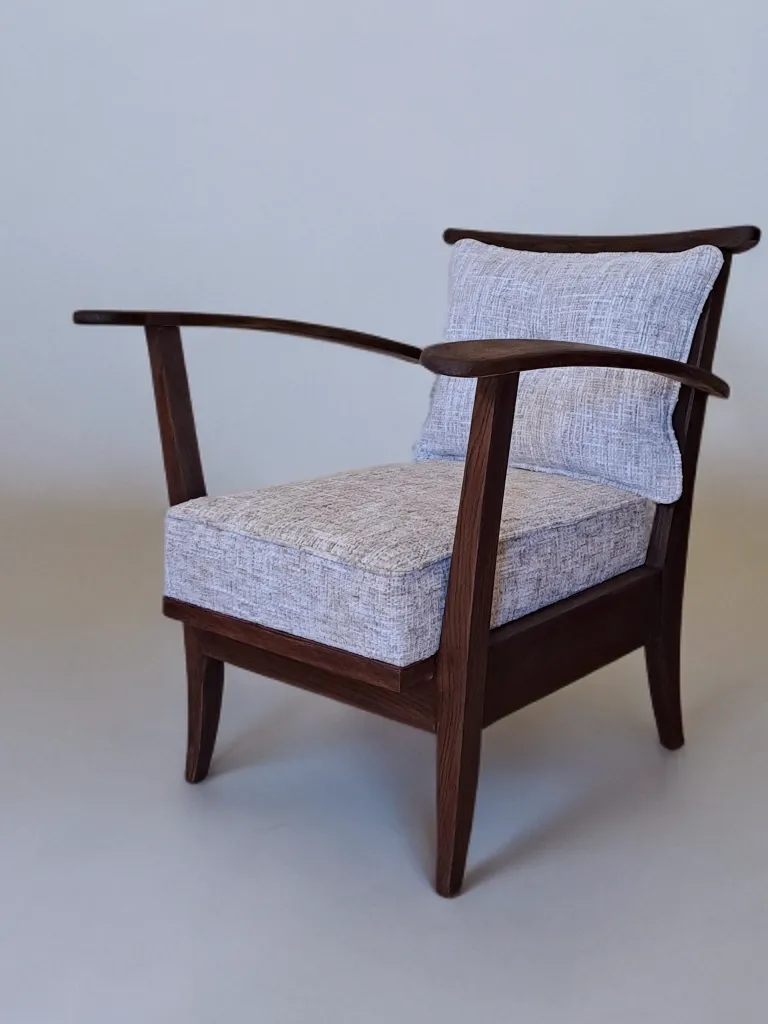 Mobilier Fauteuils mid-century tchèques en chêne, années 1950, lot de 2 photo