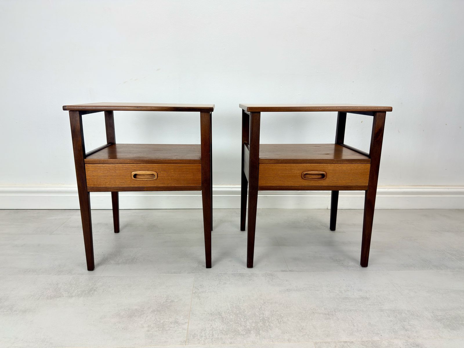 Pair Of Teak Bedside Tables Danish Style photo furniture