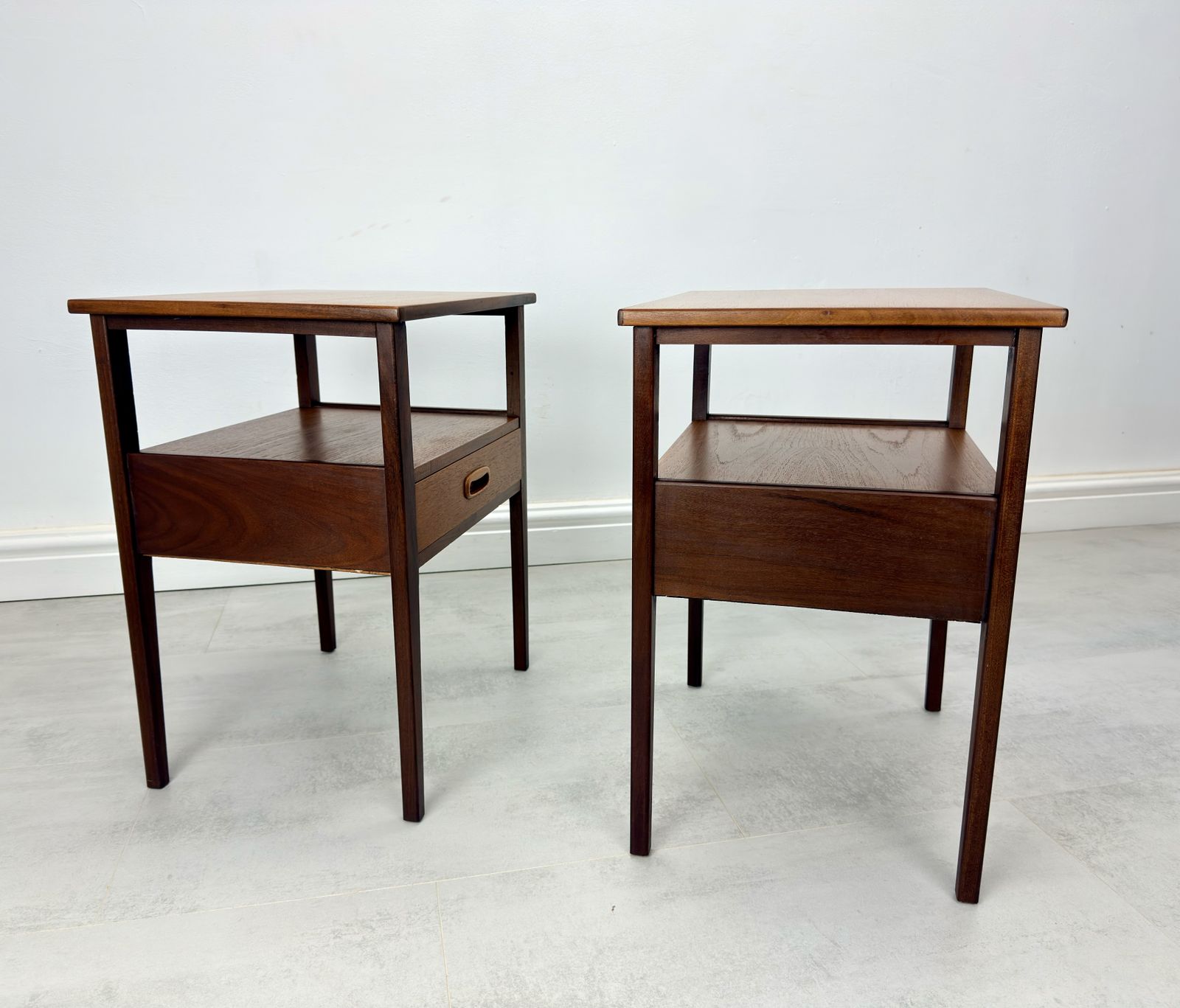 Pair Of Teak Bedside Tables Danish Style photo vinterior