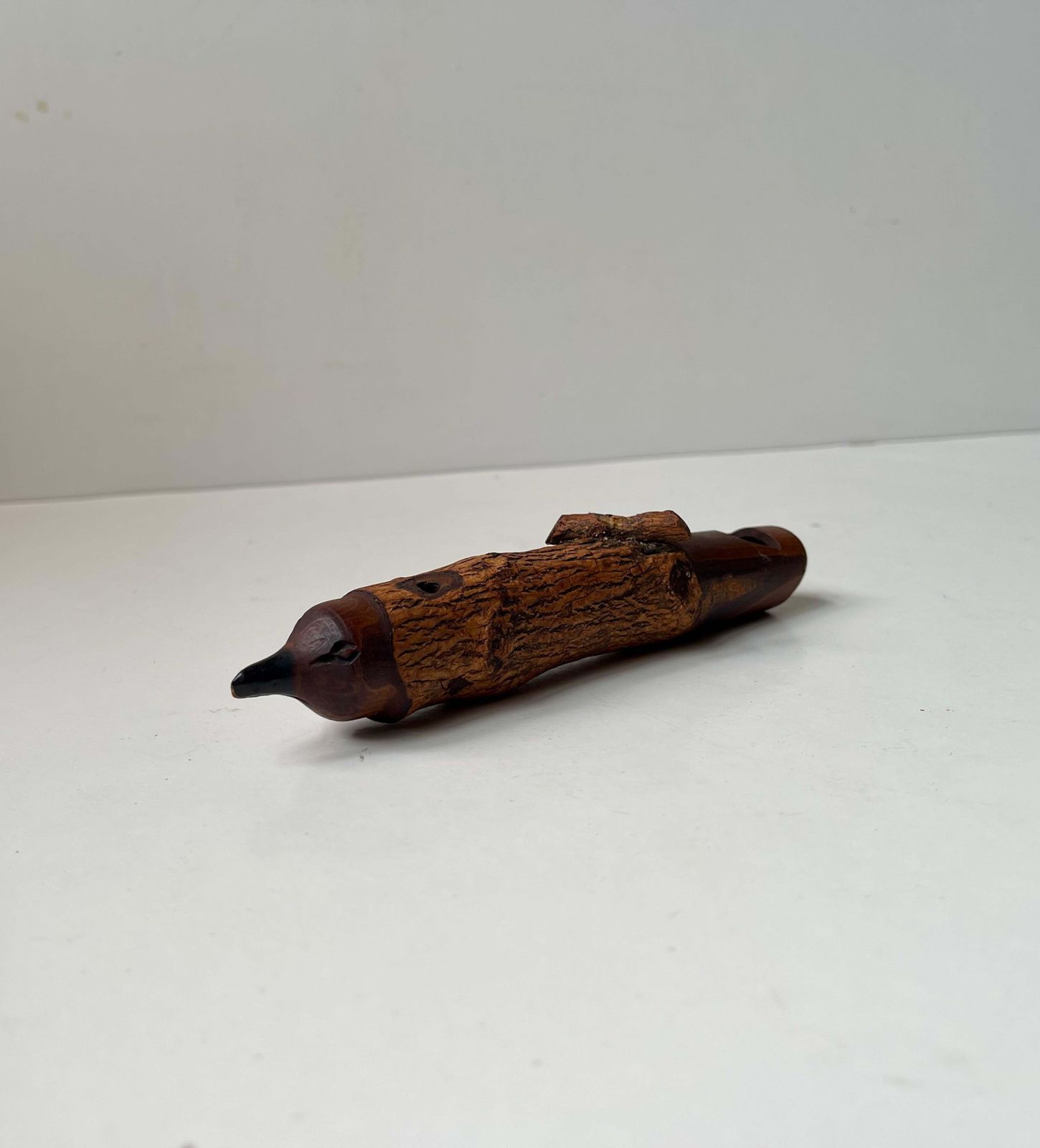 Antique & Rustic Swiss Bird Whistle In Hand Carved Cedar Wood photo 203.0