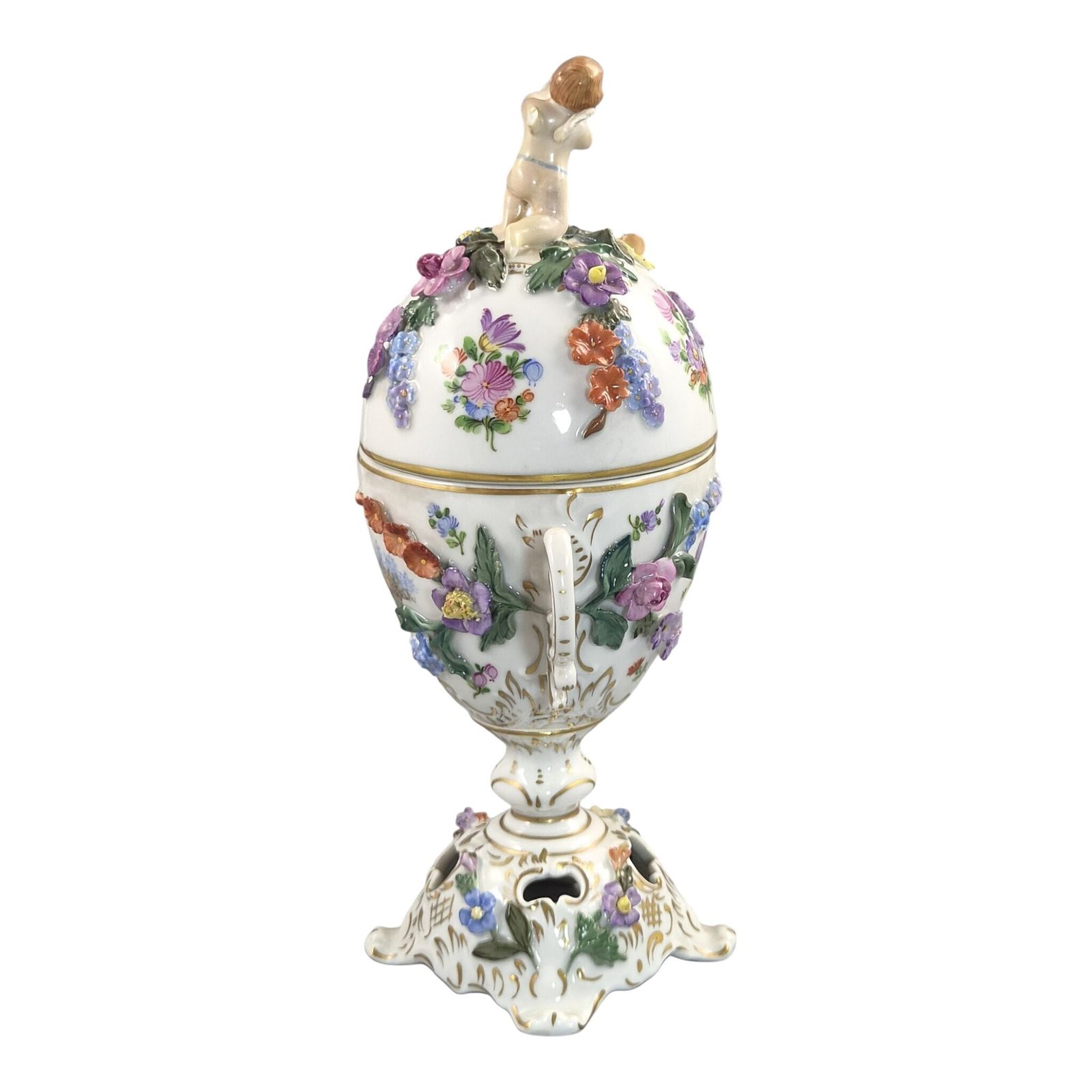 Carl Thieme Dresden Porselein Potpourri Urn met Putto Bekroning, ca. 1901 photo buy