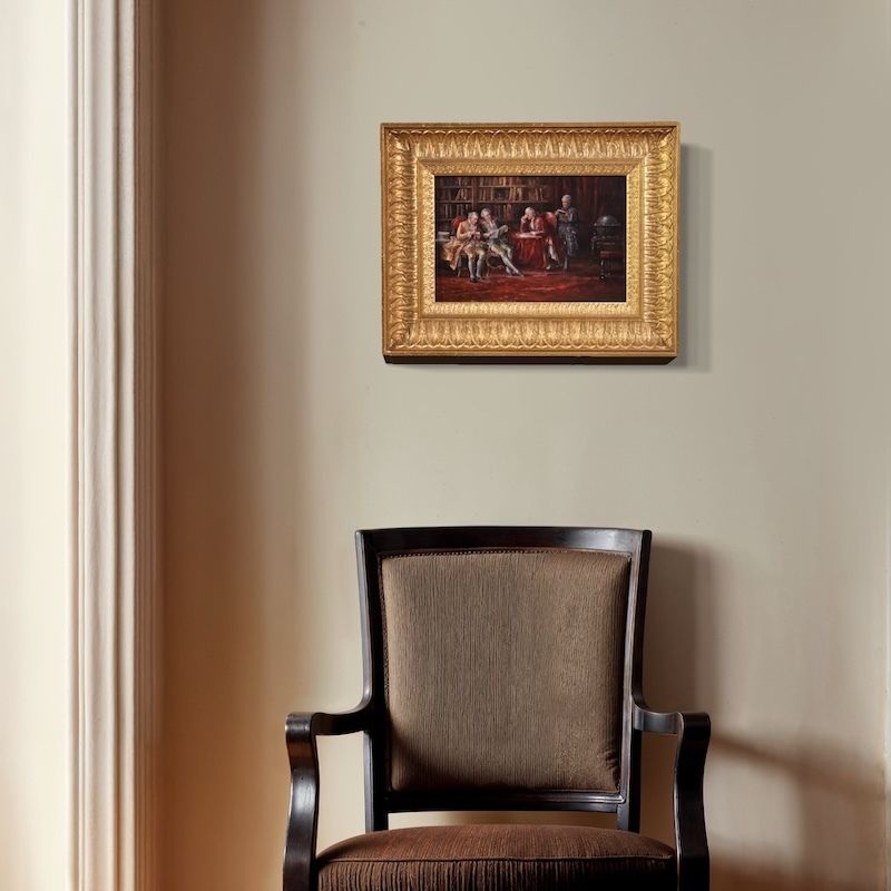 Italian Painting Interior Scene Dated 1941 photo Art