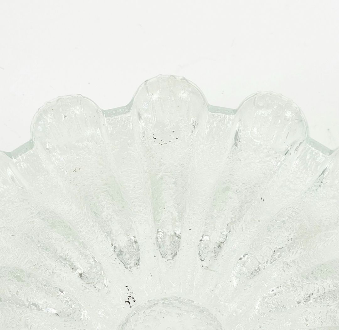 Large Mid Century Flower Shaped Glass & Chrome Ceiling Light From Limburg, Germany, 1970s photo buy