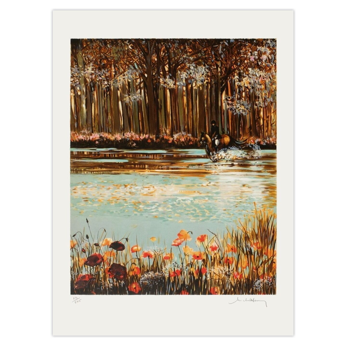 Michel Henry Gesigneerde Lithografie Coquelicots