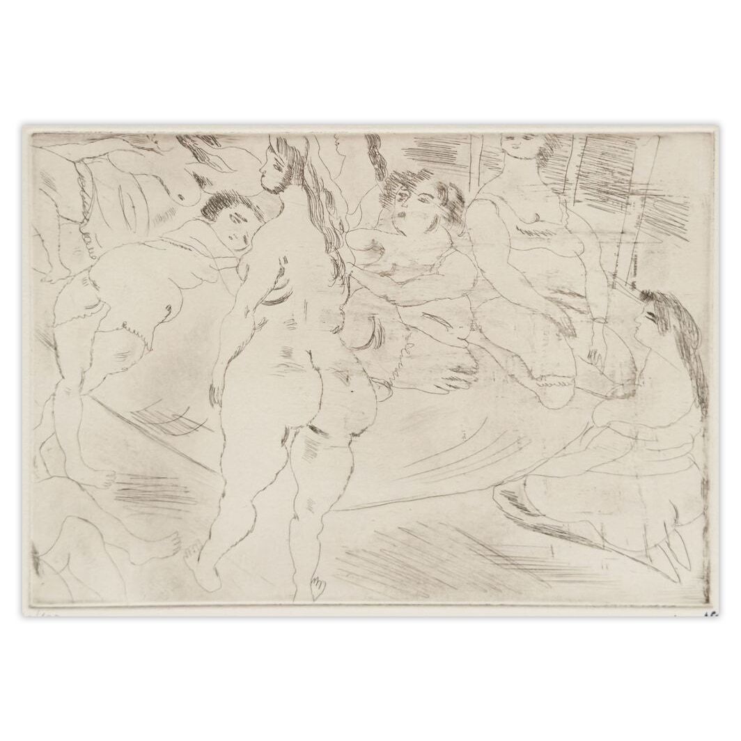 Jules Pascin Etching Les Amies 1980 photo for sale