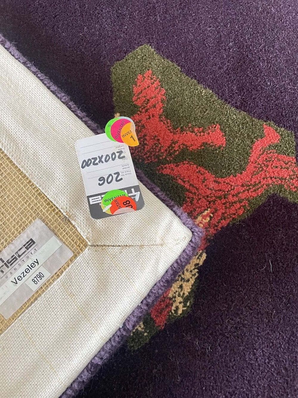 Vezeley Artistic Hand Tufted Rug By Tisca France 1990s photo vintage