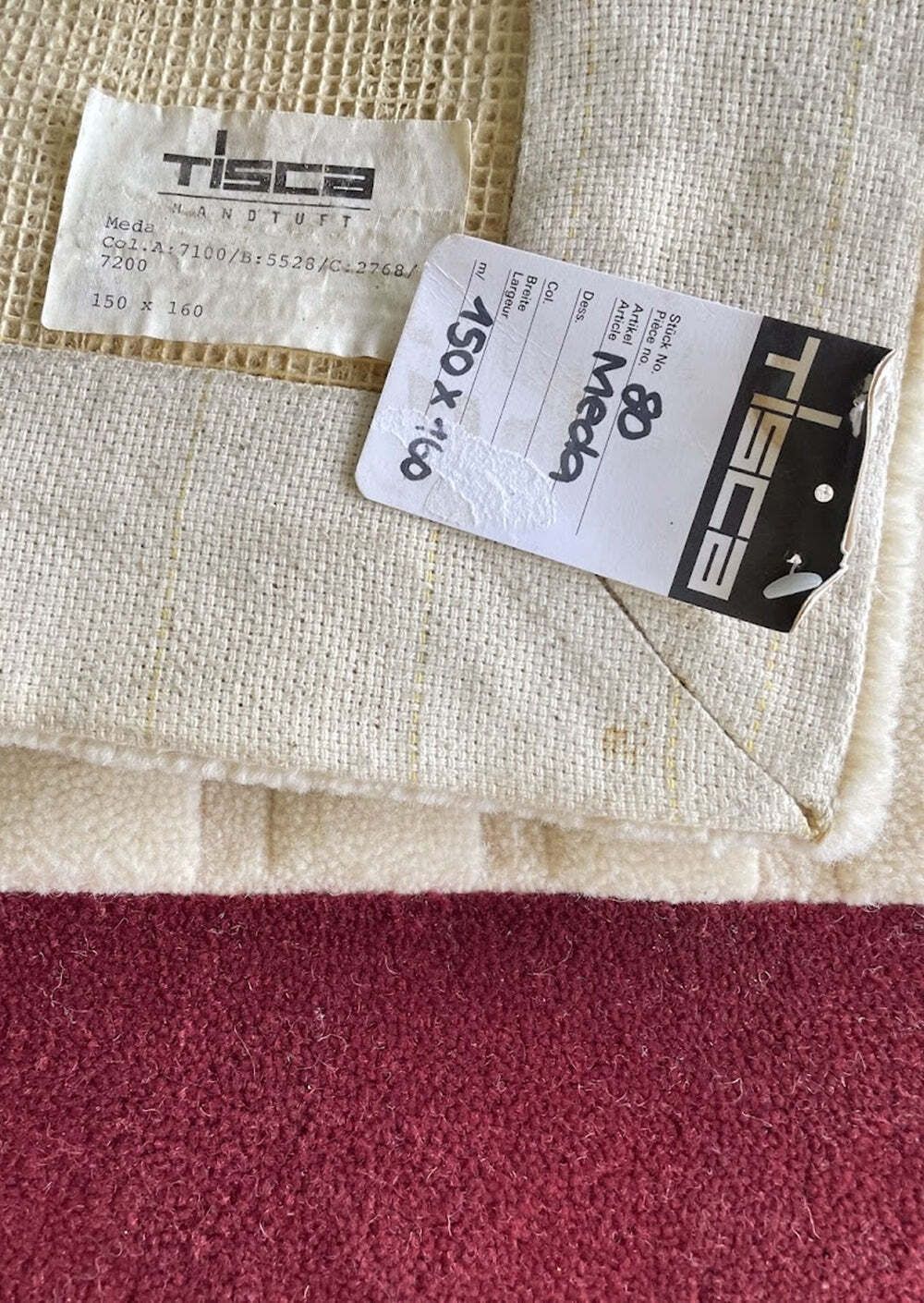Tisca Meda handgetuft wollen vloerkleed, jaren 1980, Frankrijk photo furniture