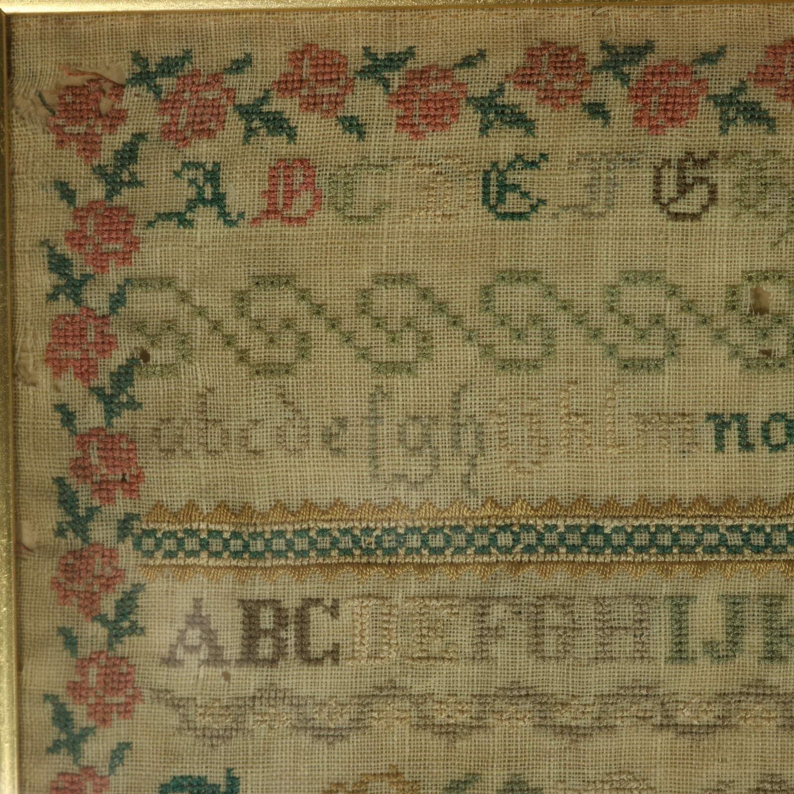 Antique Sampler, C.1850, By Elizabeth Carter, Sussex photo Textiles