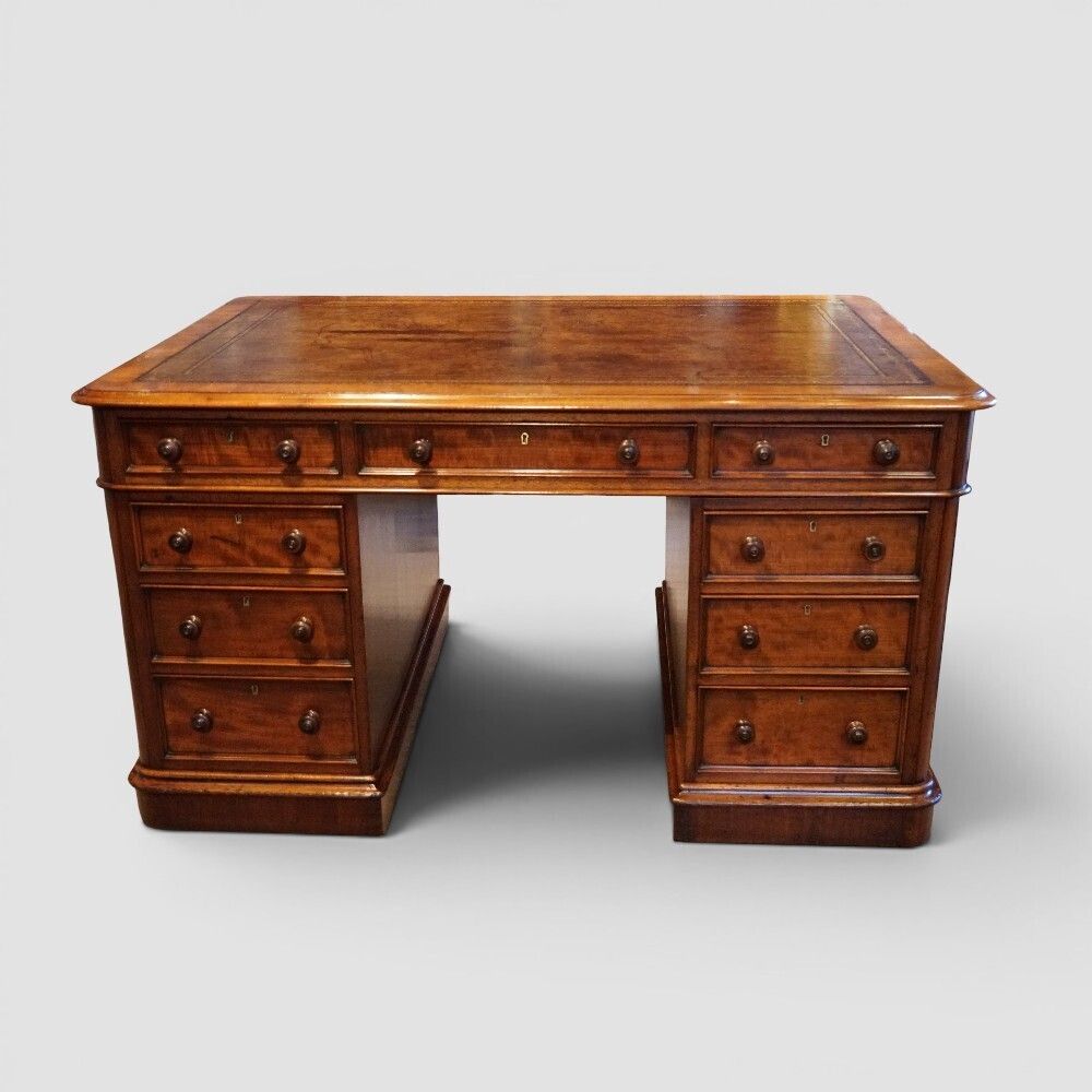 Rare Small Victorian Mahogany Partners Desk With Cupboards & Drawers photo 5650.0
