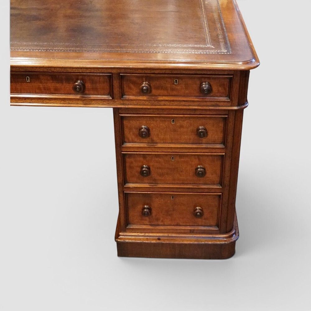 photo for sale Rare Small Victorian Mahogany Partners Desk With Cupboards & Drawers