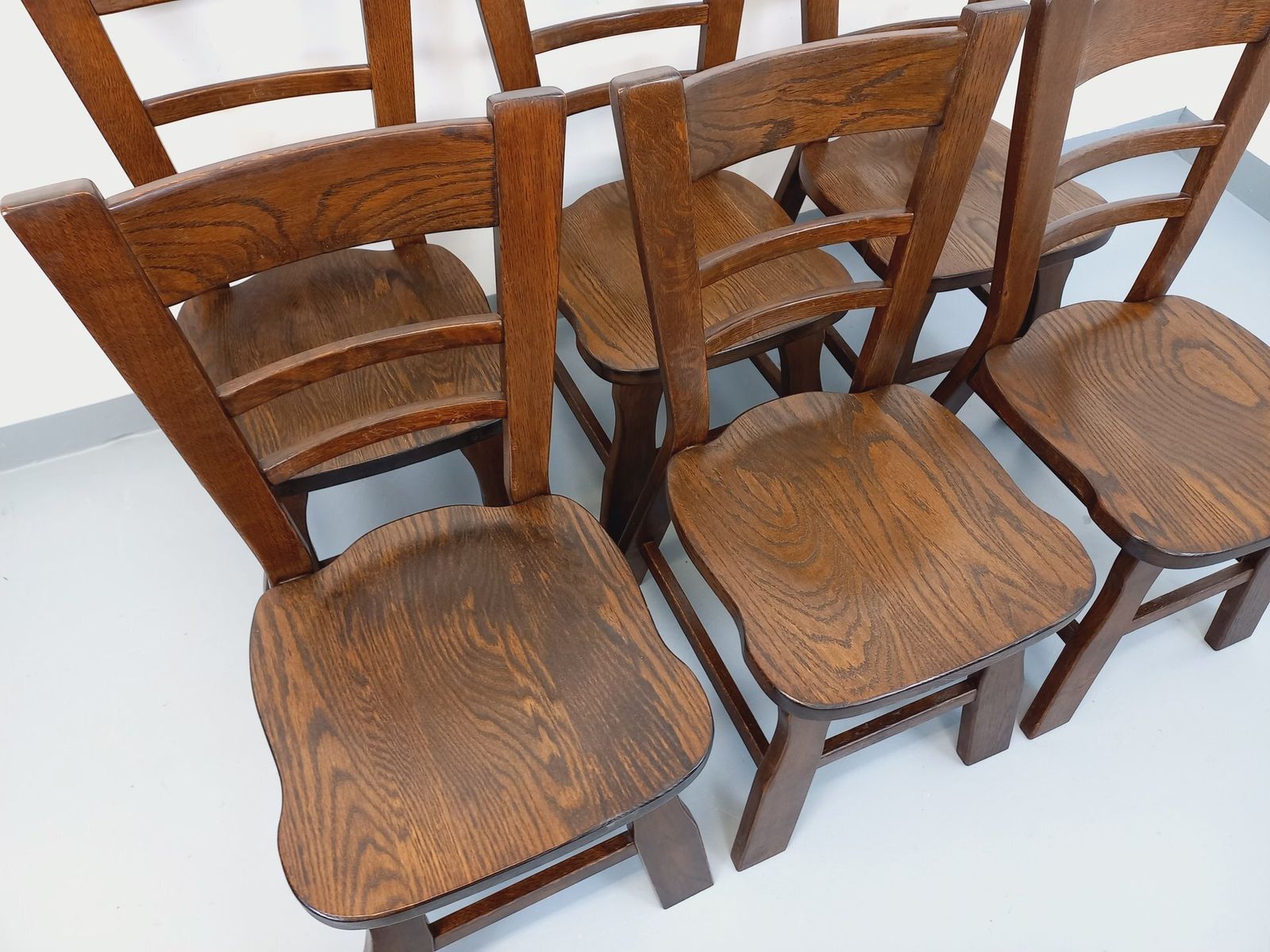 photo for sale 6 Brutalist Eiken Stoelen, jaren 1950