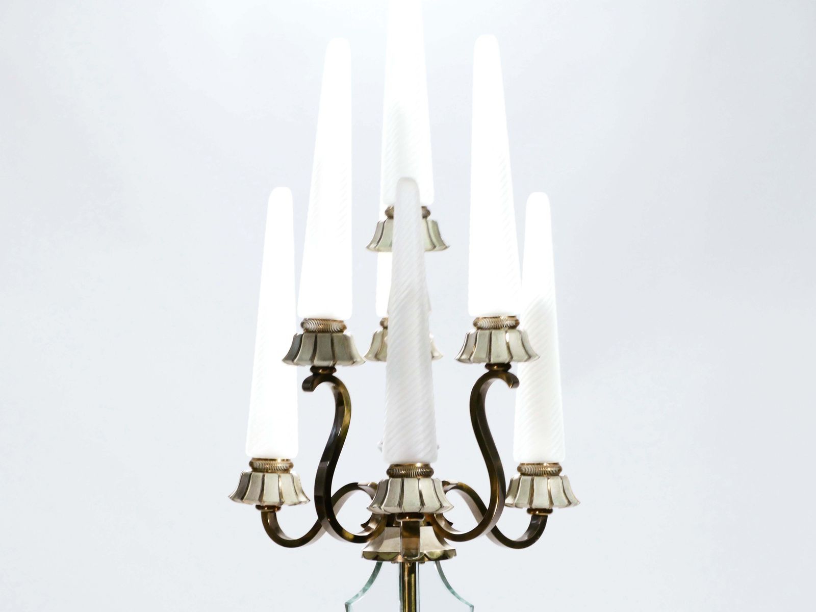 Lampadaire Ernest Sabino en bronze et cristal de Sèvres, années 1930 photo Luminaires