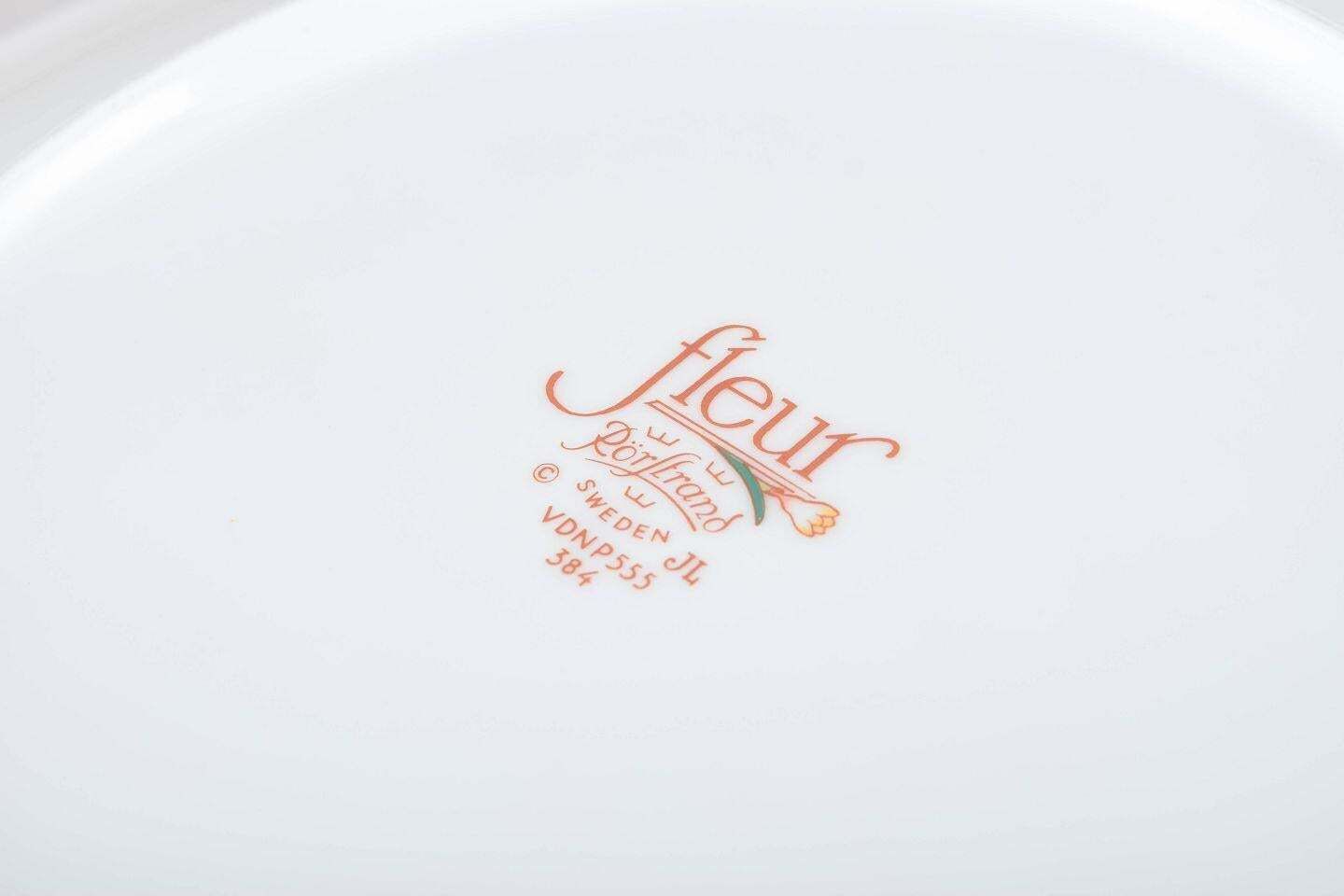 Rörstrand, Sweden. Set Of Six Fleur Pattern Dinner Plates In Porcelain. photo Home Decor