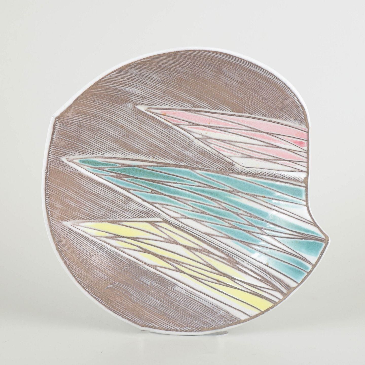 Mari Simmulson, Upsala Ekeby. Ceramic Round Bowl With Geometric Pattern. photo furniture