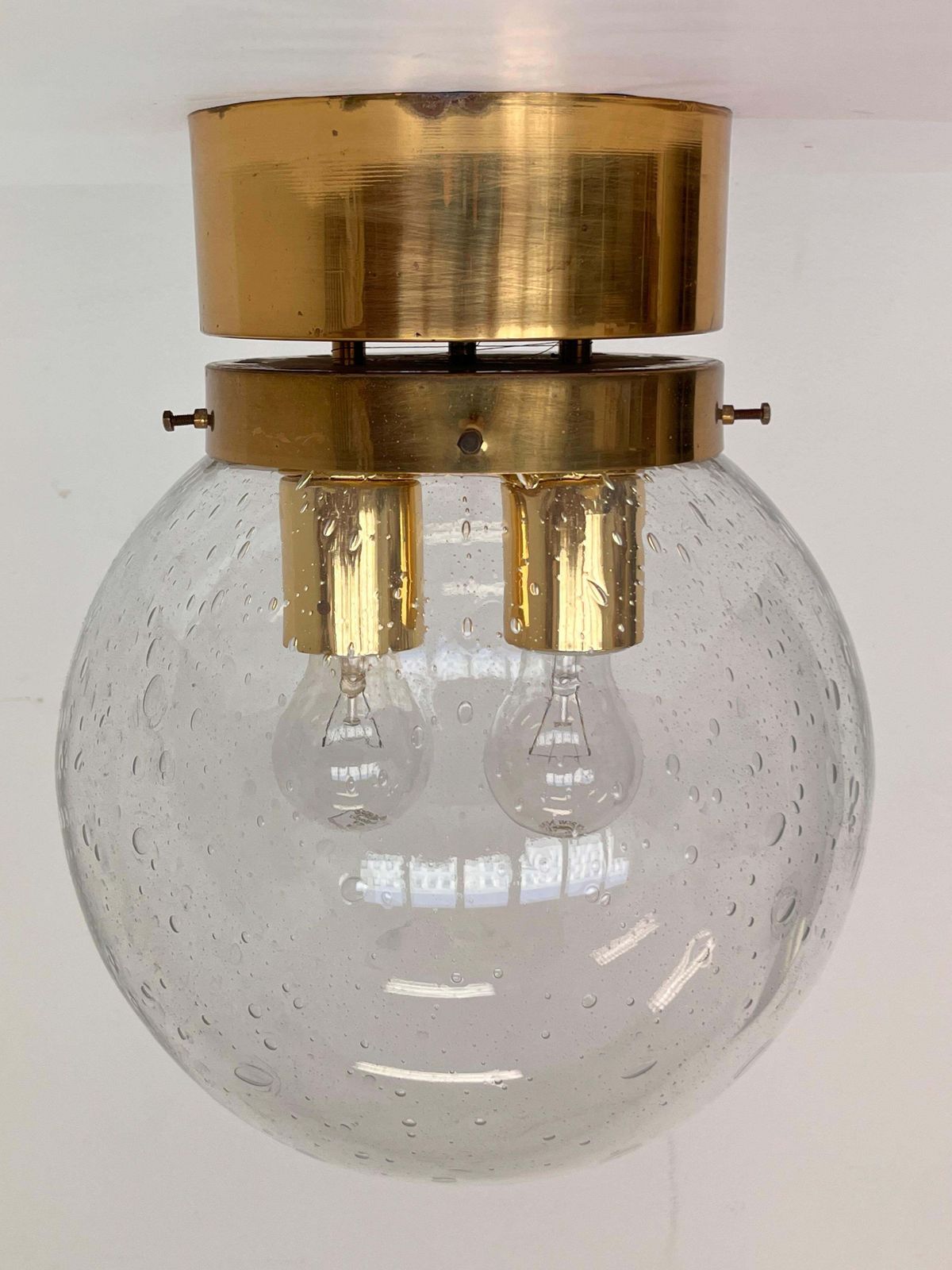 XXL Glazen Plafondlamp met Messing, Opbouwmontage van Kamenicky Senov – 10 stuks photo buy