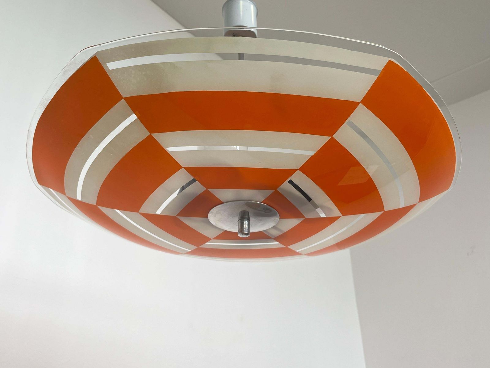 Mid-Century Design Glazen Hanglamp van Napako, Tsjecho-Slowakije, jaren 1970. photo vinterior