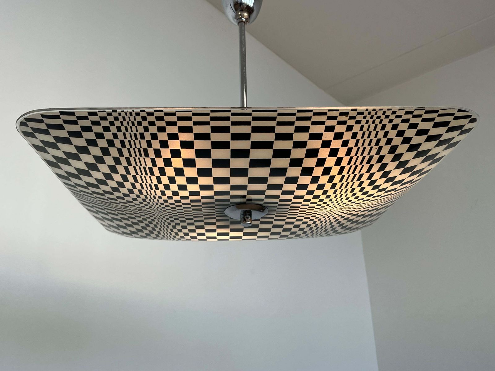 Mid Century Design Glass Pendant By Napako, Czechoslovakia, 1970s. photo vinterior