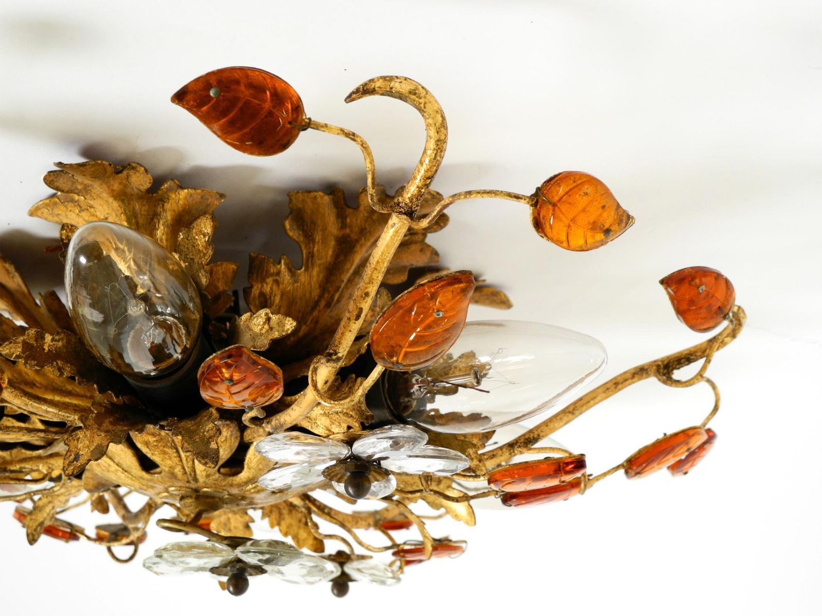 Lighting Very Beautiful 1960s Gold Plated Ceiling Or Wall Lamp By Banci Firenze, Italy photo
