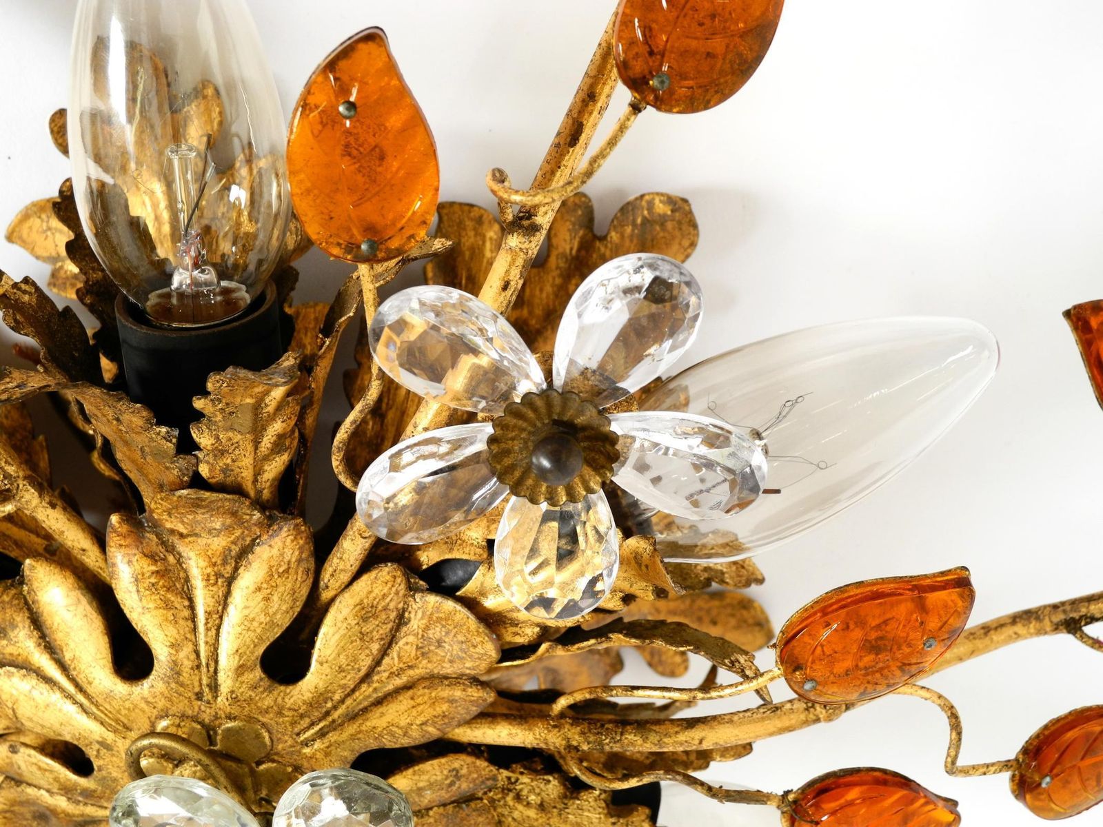 photo vintage Very Beautiful 1960s Gold Plated Ceiling Or Wall Lamp By Banci Firenze, Italy