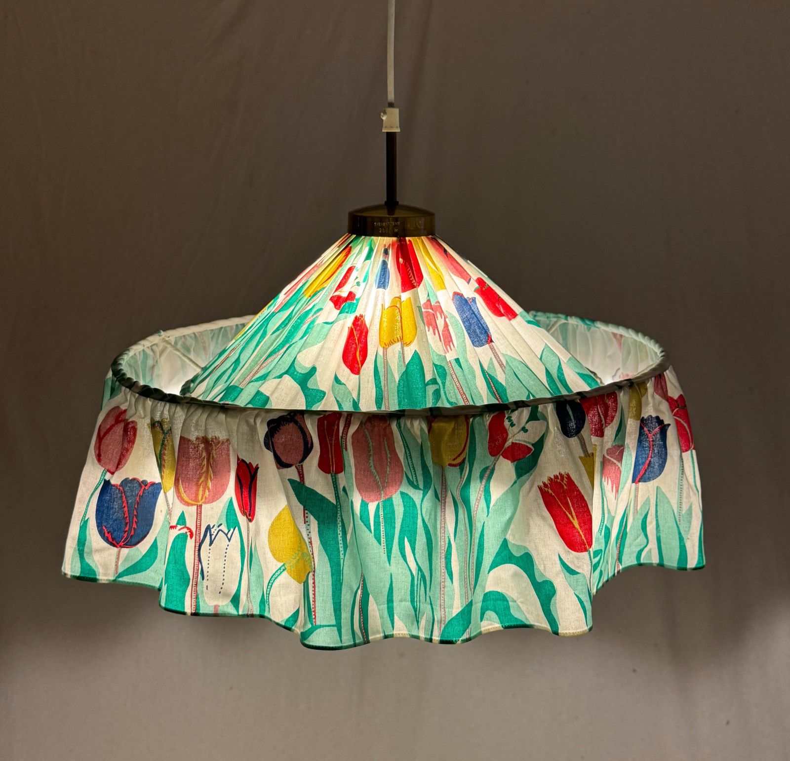 Tulip Fabric Pendant Lamp Desiged By Josef Frank For, Svenskt Tenn photo vintage