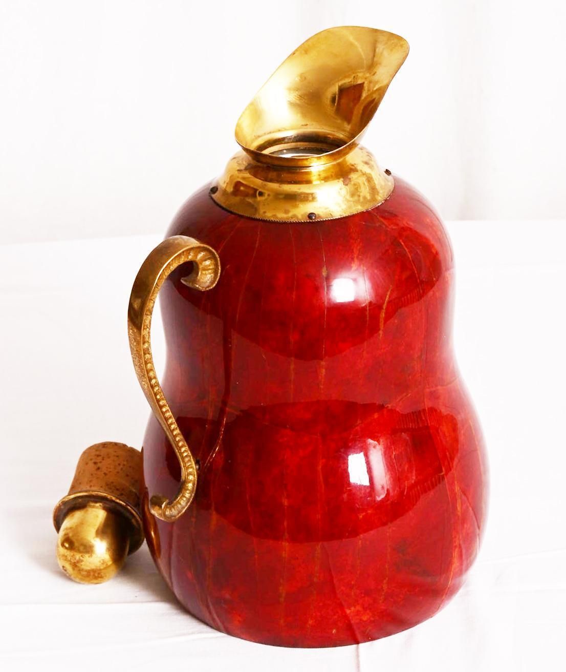 Aldo Tura Perkament Barware Thermos Designed Ca. Jaren 1950 photo for sale