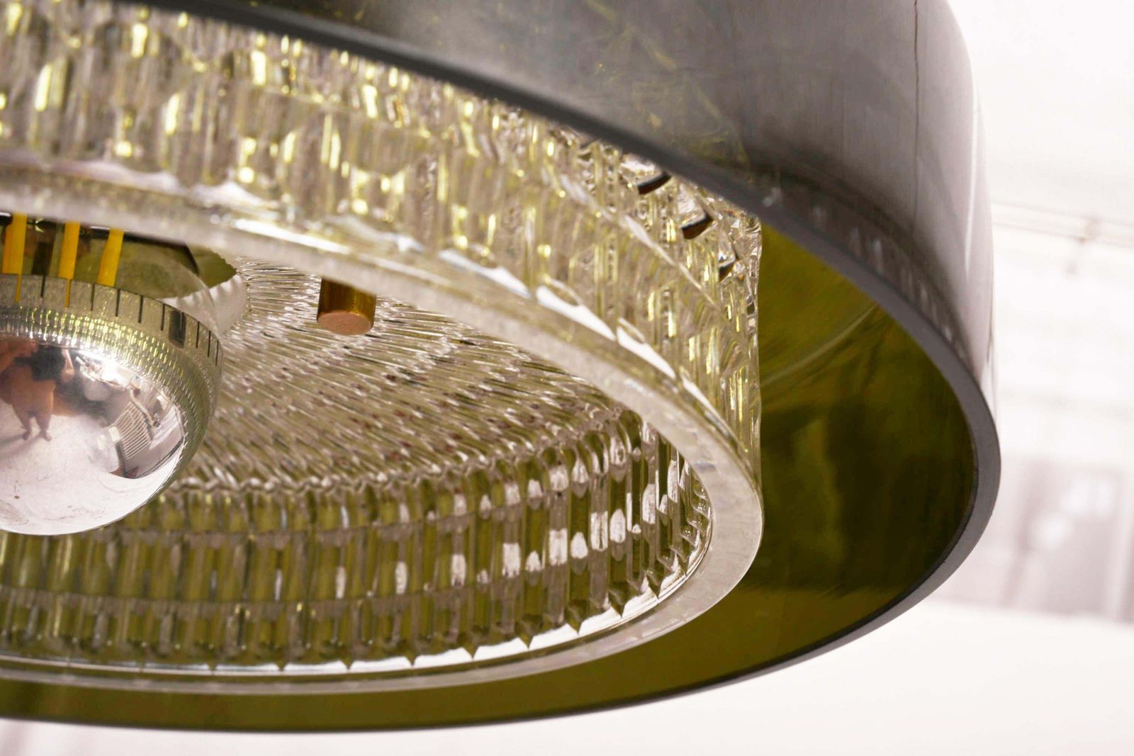 Rotonda Green And Pressed Glass Pendant Lamp By Carl Fagerlund photo buy