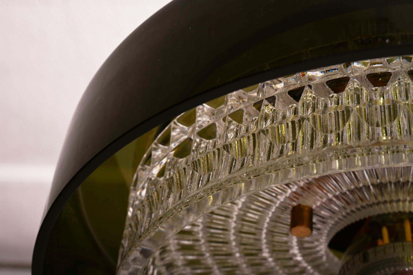 Rotonda Hanglamp in Groen en Geperst Glas van Carl Fagerlund photo vintage