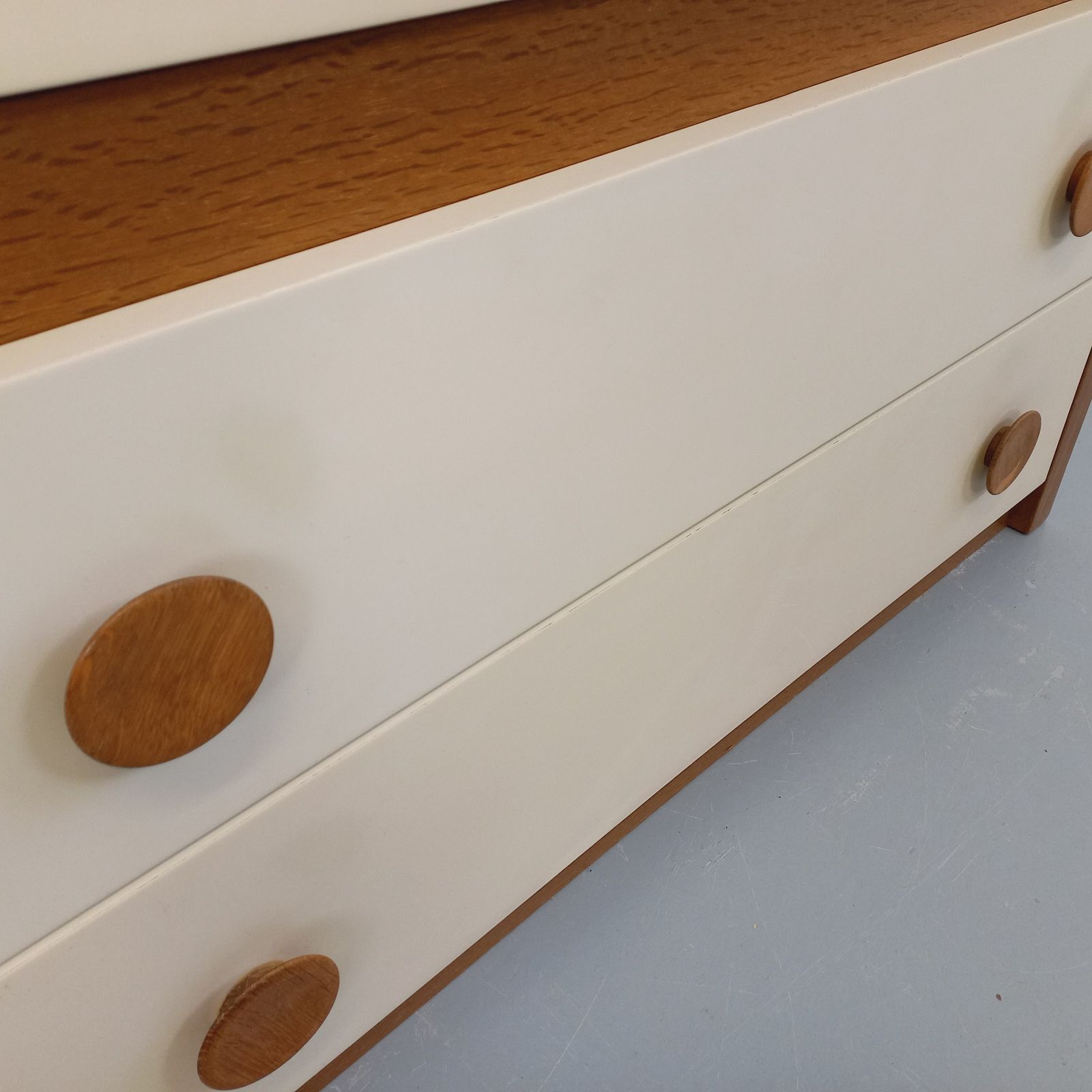 photo buy Oak And Off White Melamine Secretary Desk