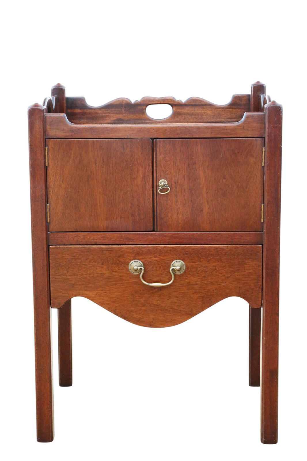 Fine Quality Pair Of Antique Georgian Revival Mahogany Bedside Tables / Cupboards Mid 20th Centuryc1960 photo buy
