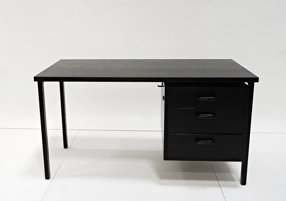Schrijftafel in zwartgebeitst eiken door Herbert Hirche voor Christian Holzäpfel KG, Duitsland, jaren 1960 photo furniture