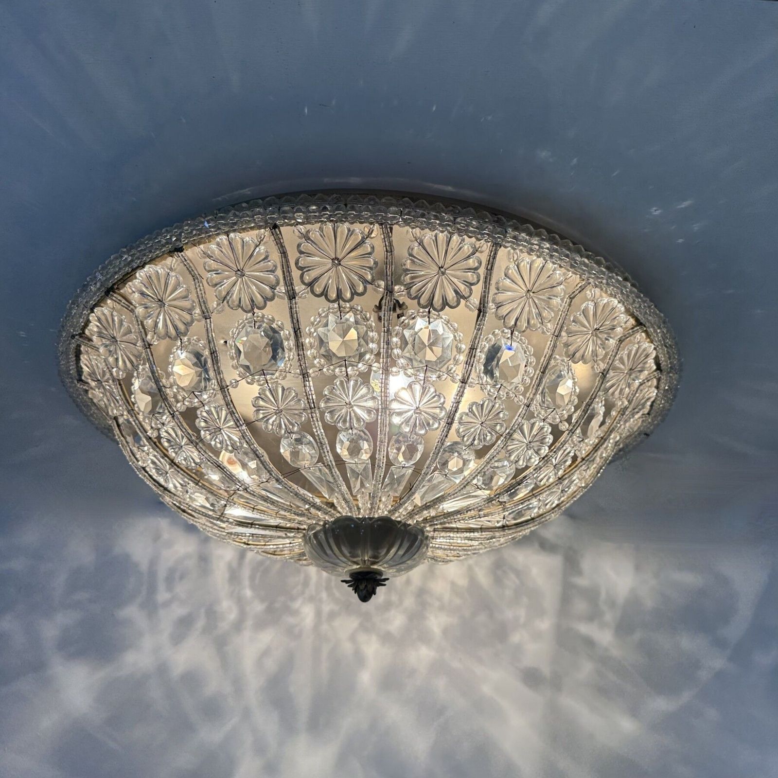Grote kristallen plafondlamp van Banci Italy, ca. jaren 1960 photo Verlichting