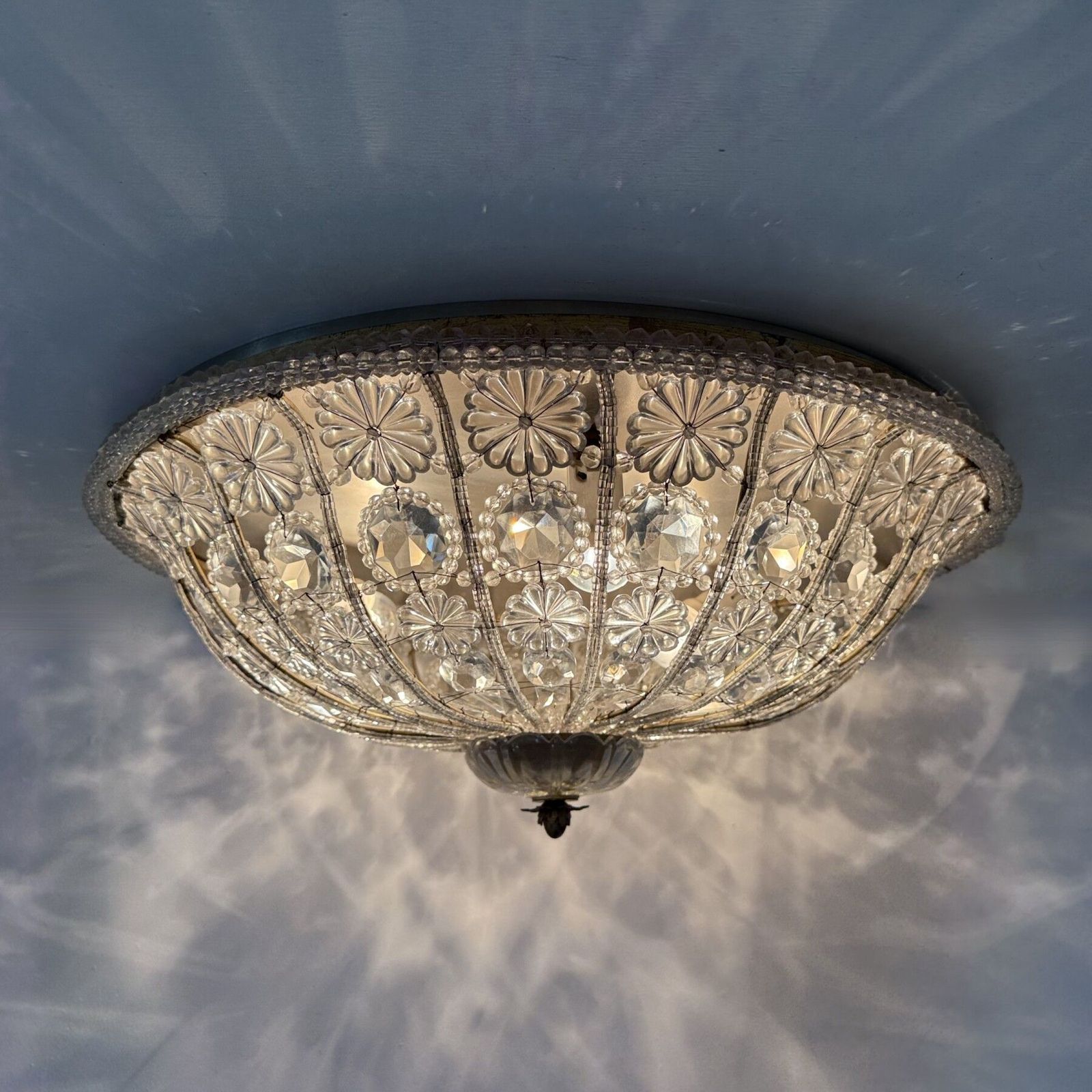 Grote kristallen plafondlamp van Banci Italy, ca. jaren 1960 photo buy