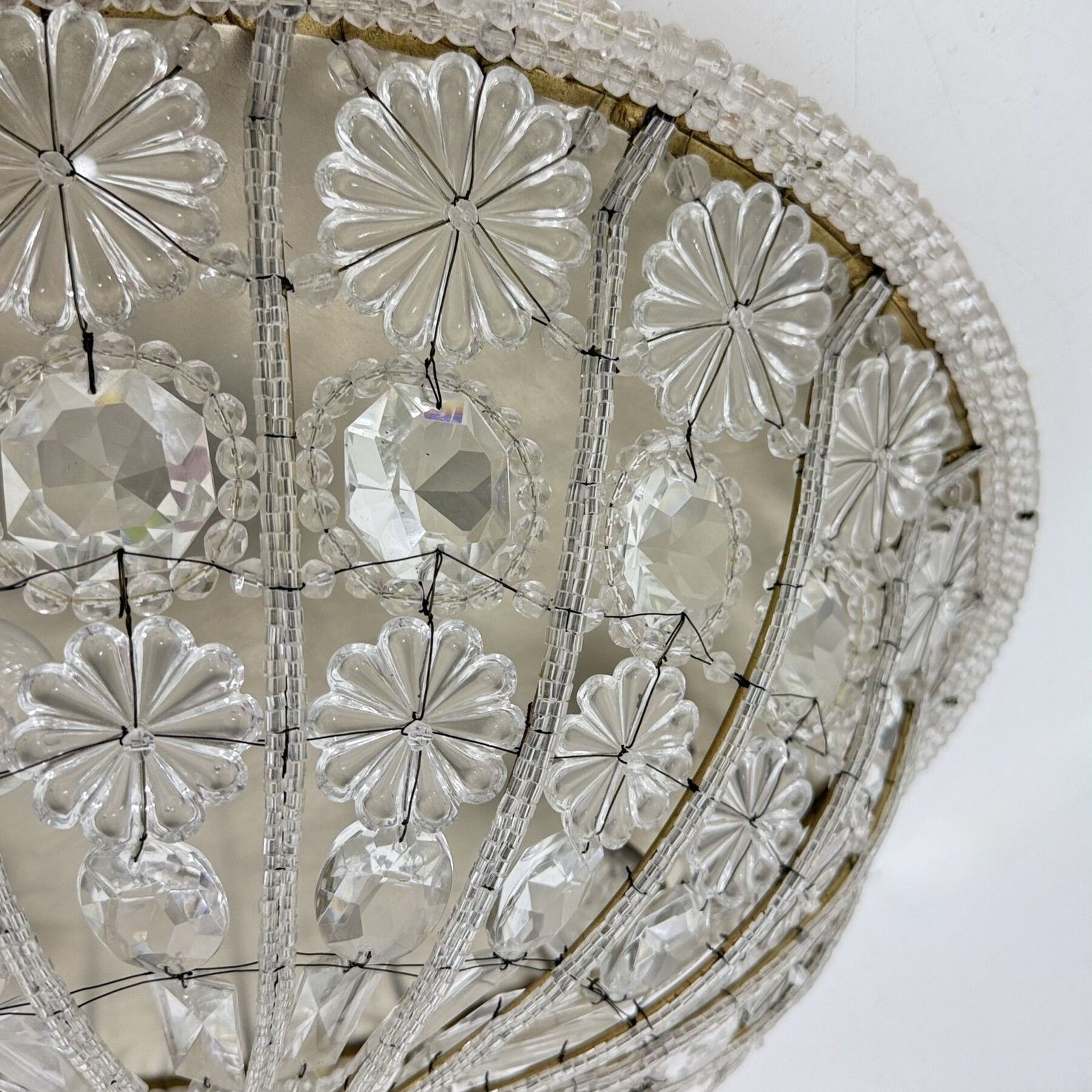 photo vintage Large Crystal Banci Italy Ceiling Lamp , 1960’s