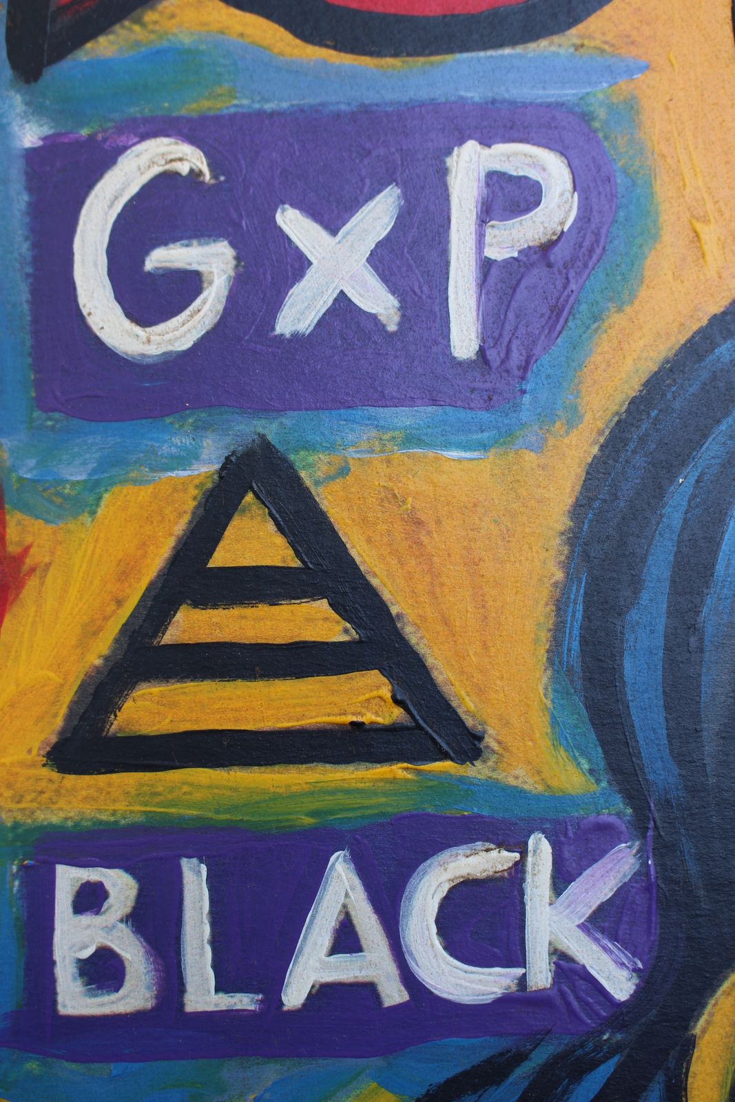 Neoexpressionist portretschilderij in felle kleuren, postmodern kubistisch, eind 20e eeuw photo vintage