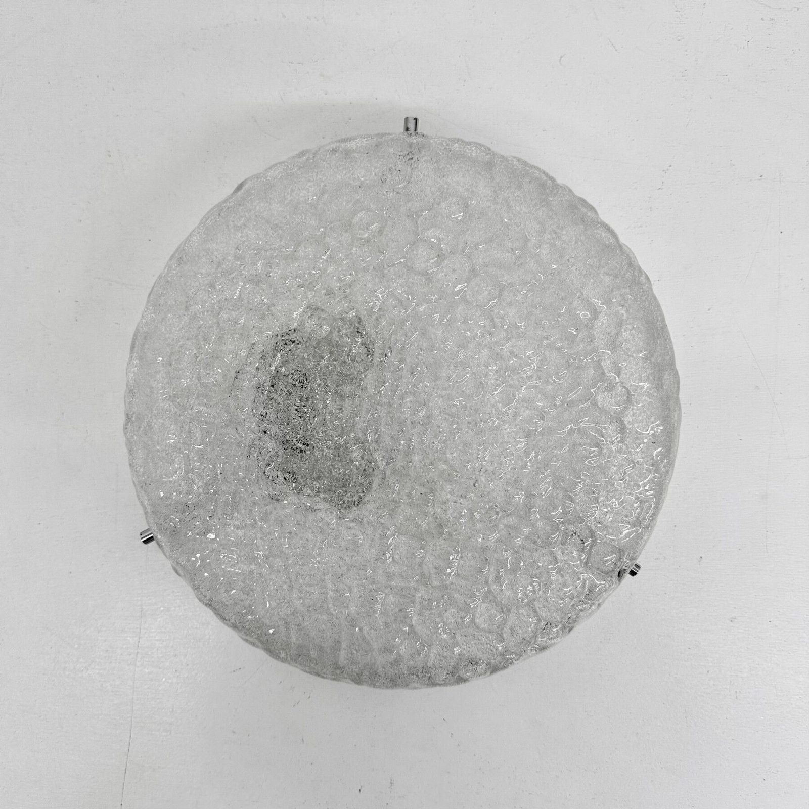 German Vintage Textured Murano Glass Flush Mount, 1960s photo vinterior