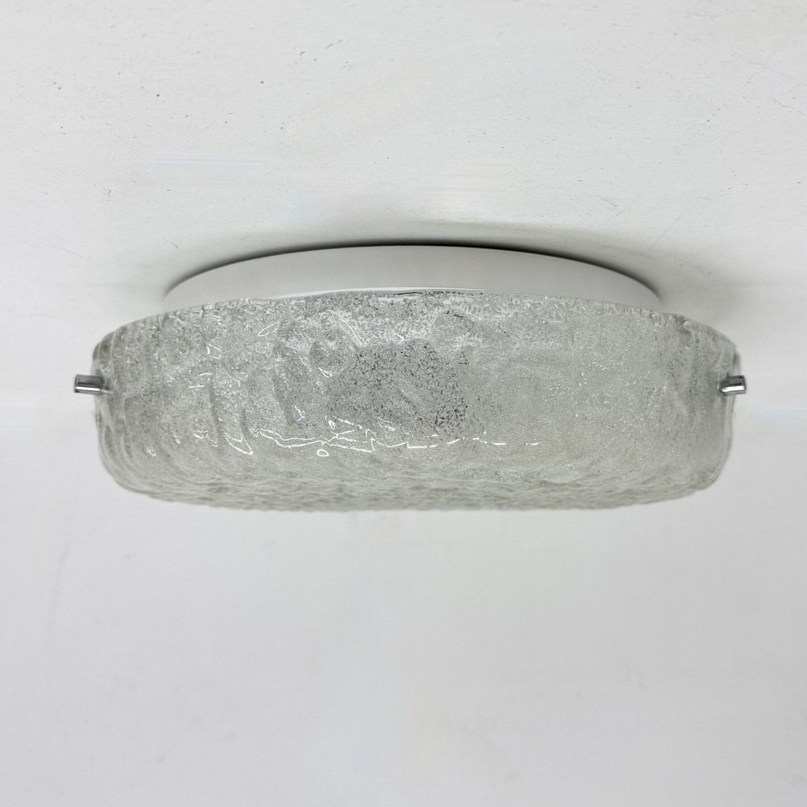 photo for sale German Vintage Textured Murano Glass Flush Mount, 1960s