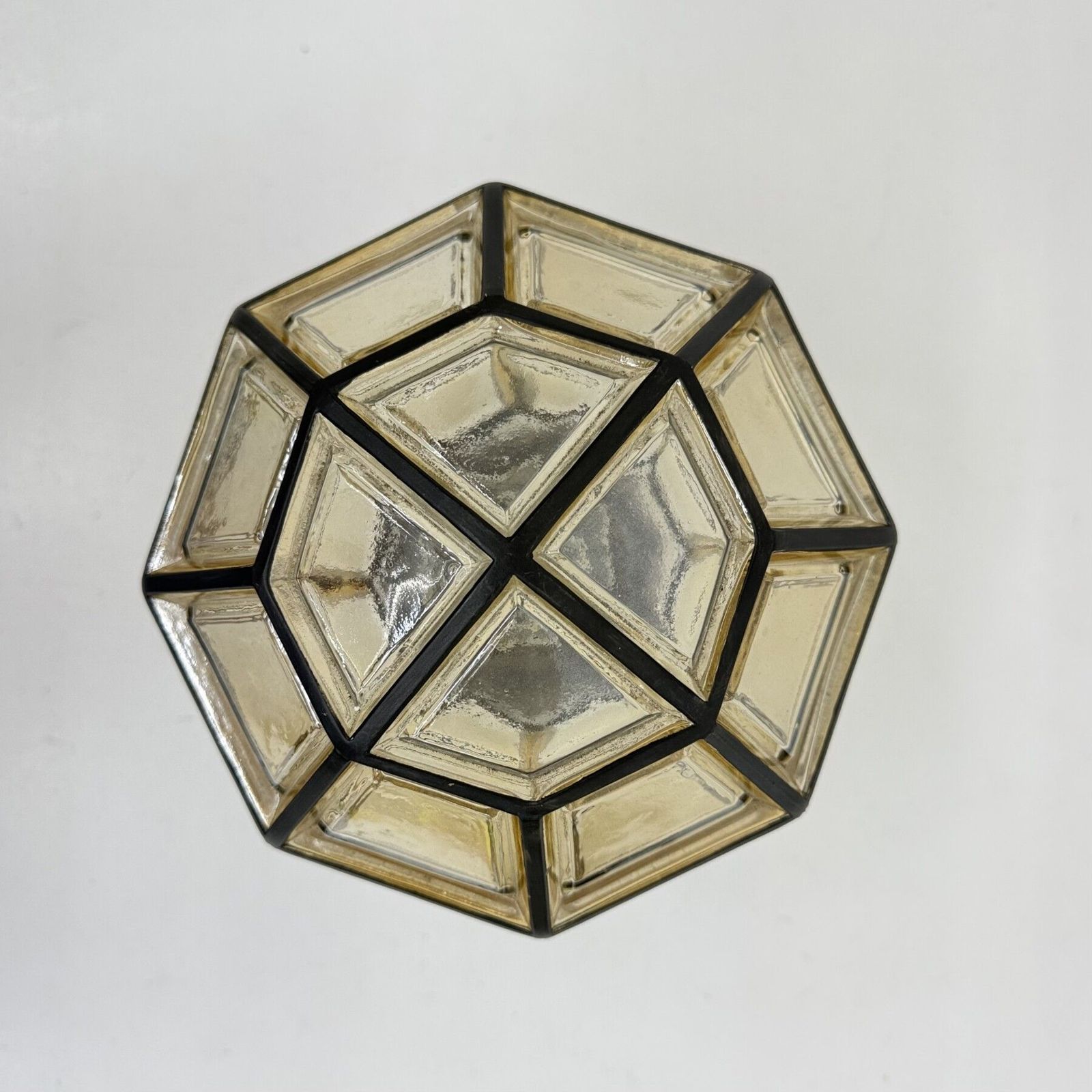 photo vinterior 1 van 2 Limburg Glashütte glazen plafondlamp, opbouwmodel, jaren 1970