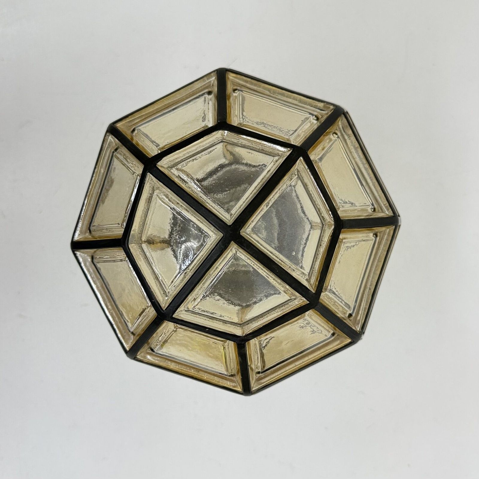 photo buy 1 van 2 Limburg Glashütte glazen plafondlamp, opbouwmodel, jaren 1970