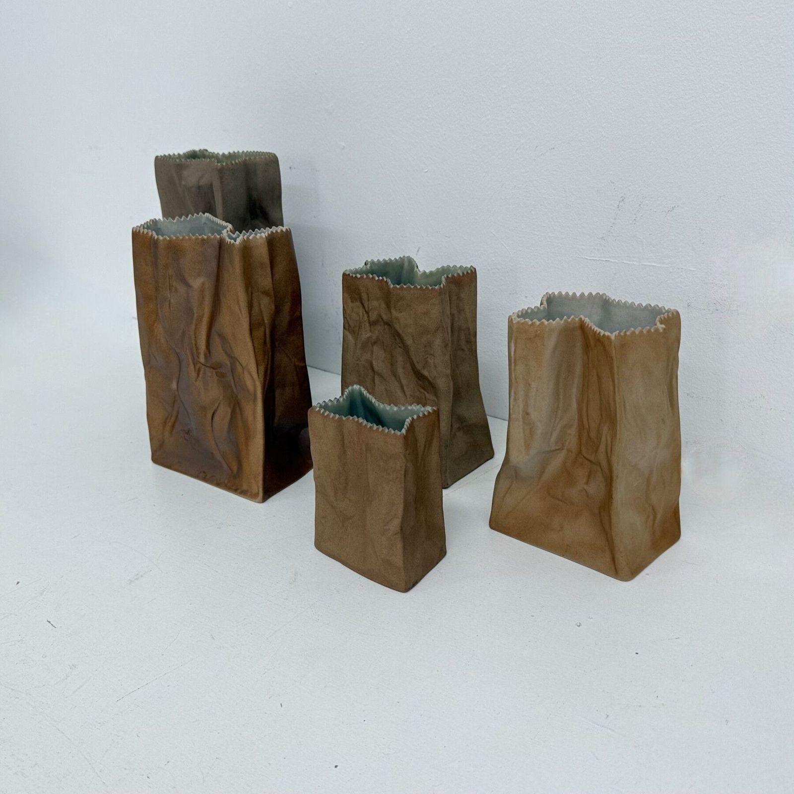 Set Of 6 Rosenthal Paper Bag Vase By Tapio Wirkkala , 1970’s photo buy