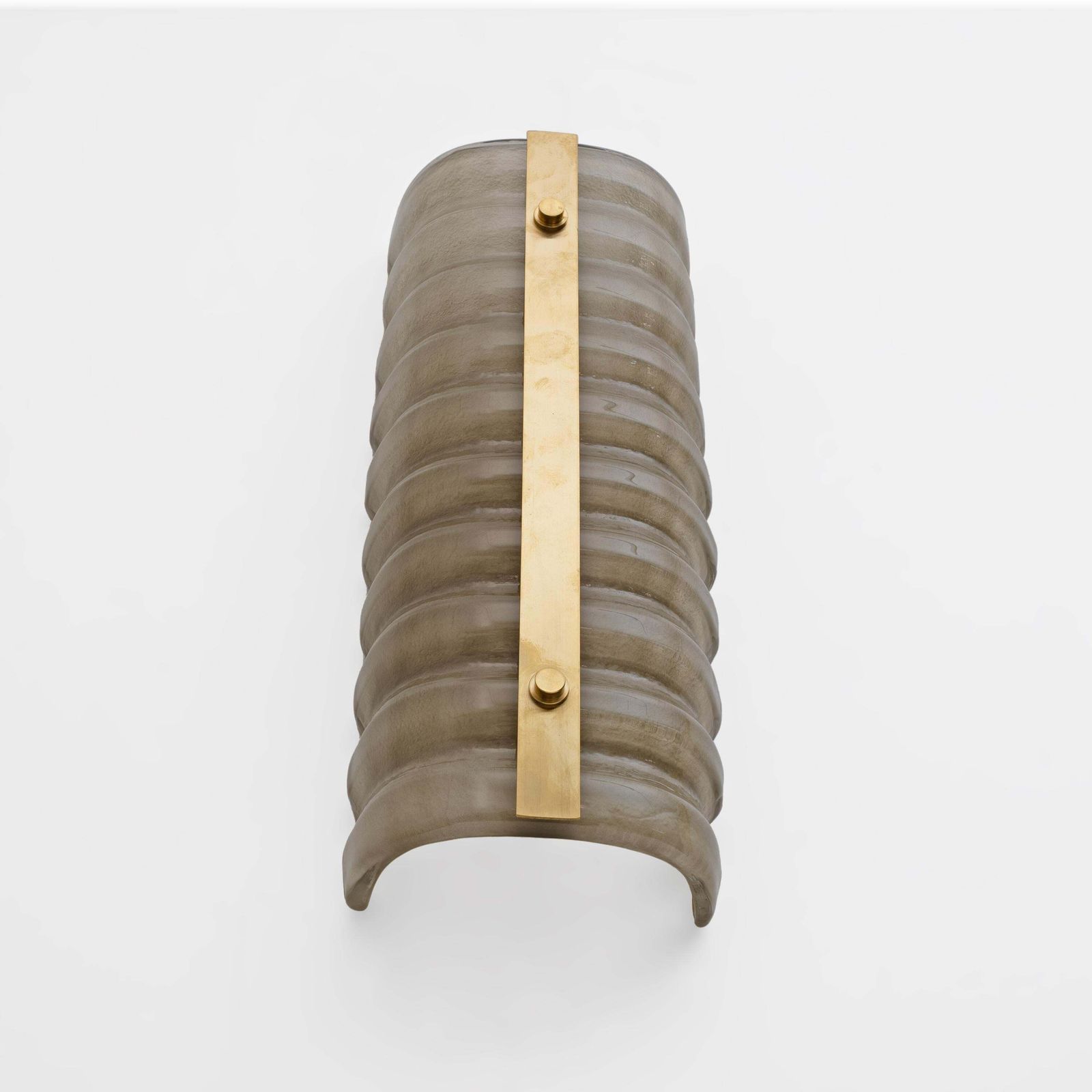 Pair Of Modern Italian Brass And Smoke Murano Glass Wall Sconces photo 2078.0