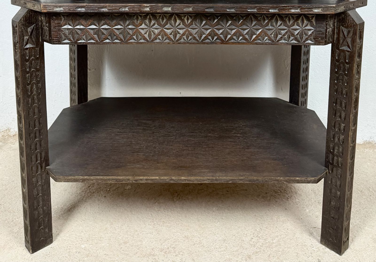 Spanish Carved Oak Bargueño On Stand, 20th Century photo vinterior