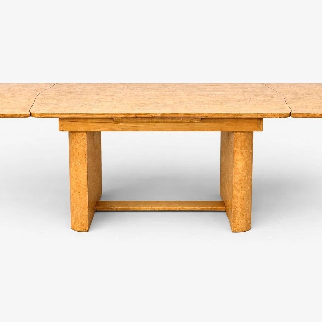 Art Deco Bird’s Eye Maple Draw Leaf Extending Dining Table photo Furniture