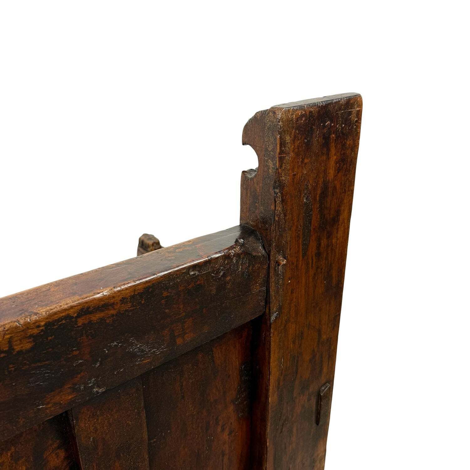 photo buy Antiek Traditionele Spaanse Eikenhouten Bank