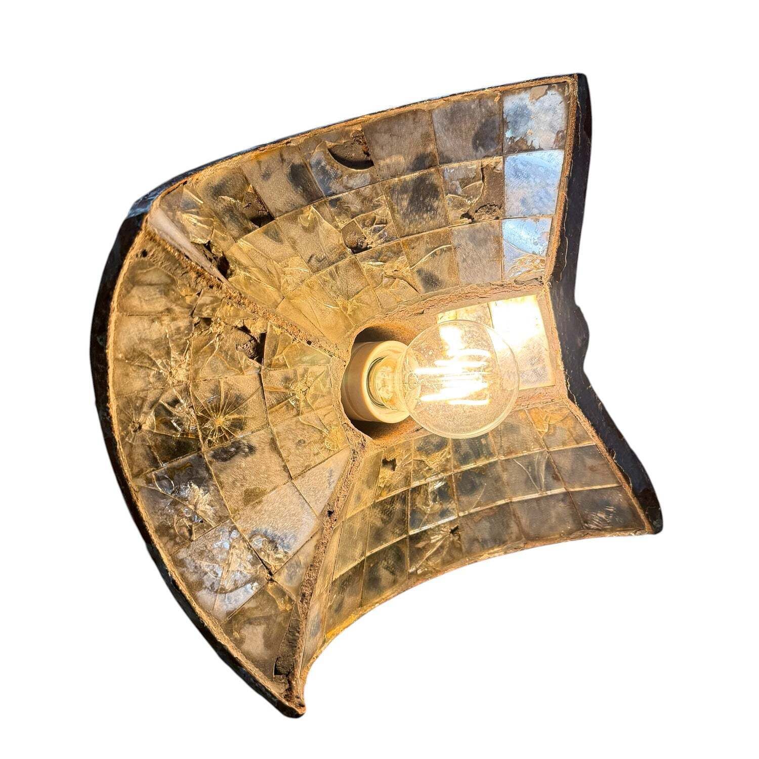 Nr. 3 Vintage Industrial Hanglamp met Spiegel van Esla photo for sale