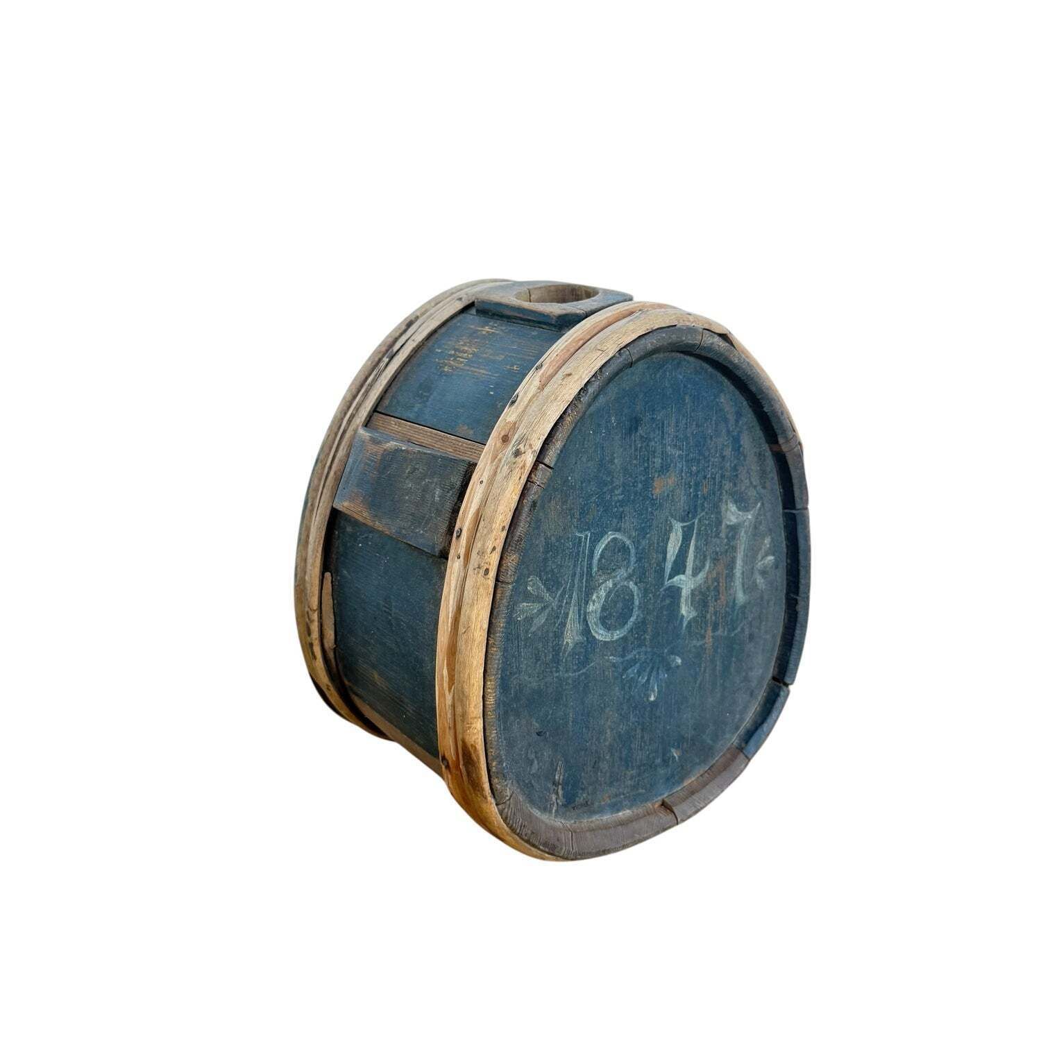Antieke Zweedse houten veldfles, gedateerd 1847