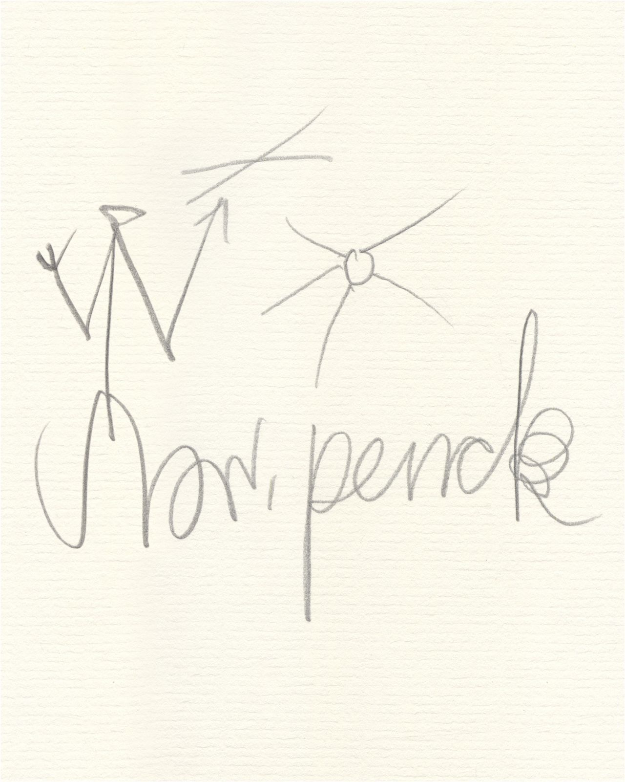 Levendige gesigneerde potloodtekening van belangrijke Duitse kunstenaar photo furniture
