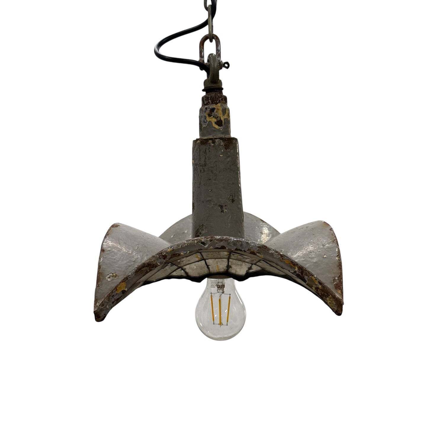 Nr. 1 Vintage Industrial Mirrored Pendant Light By Esla photo 421.0