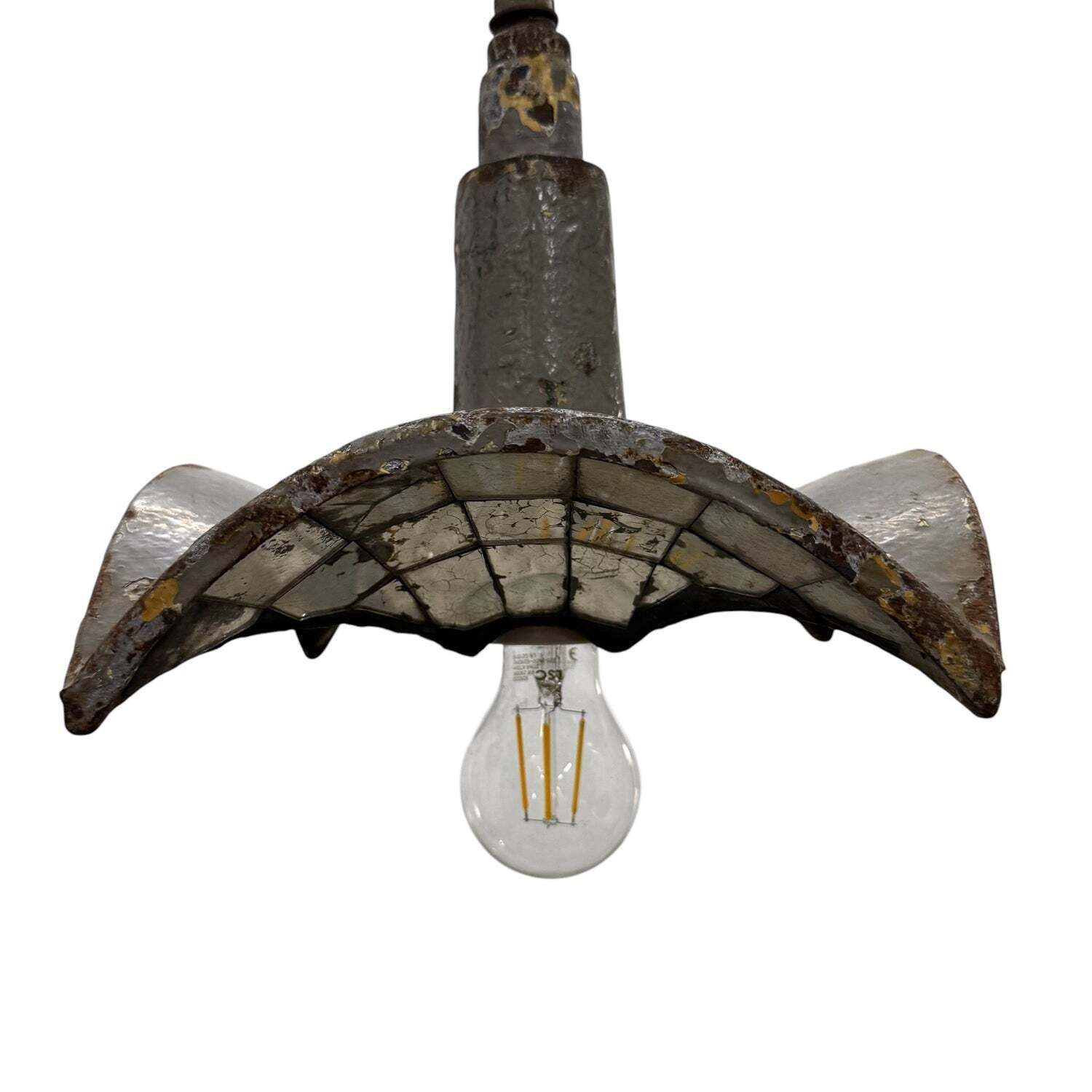 Nr. 1 Vintage Industrial Mirrored Pendant Light By Esla photo buy