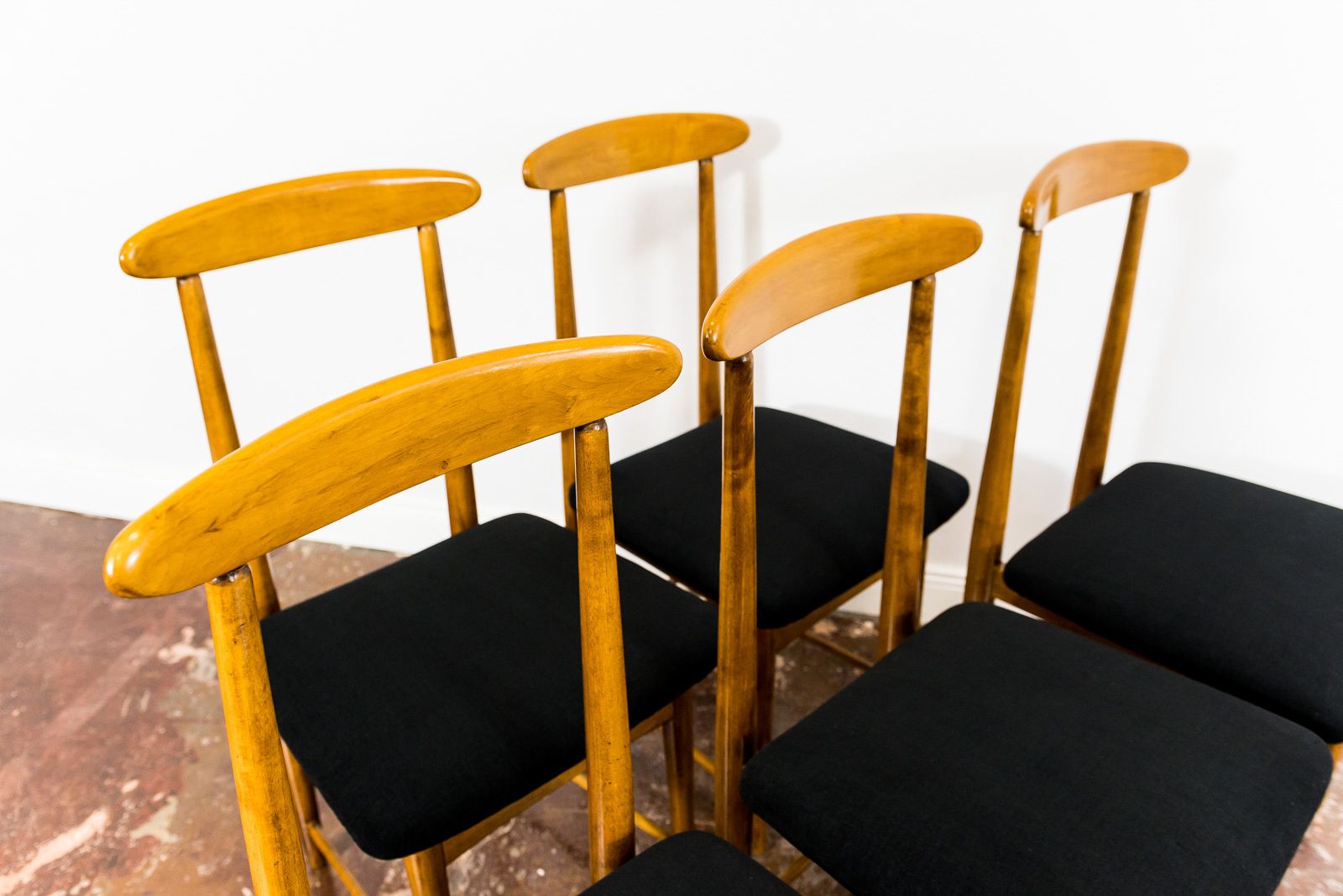 Meubels Mid-Century eetkamerstoelen van Bernard Malendowicz, Polen, jaren 1960, set van 6 photo
